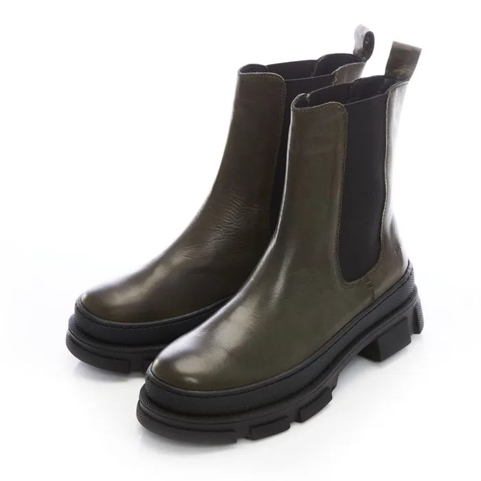 Chunky Boots Women Moda In Pelle Shoon Sh Boulder Olive Leather