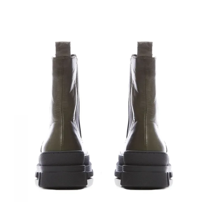 Chunky Boots Women Moda In Pelle Shoon Sh Boulder Olive Leather