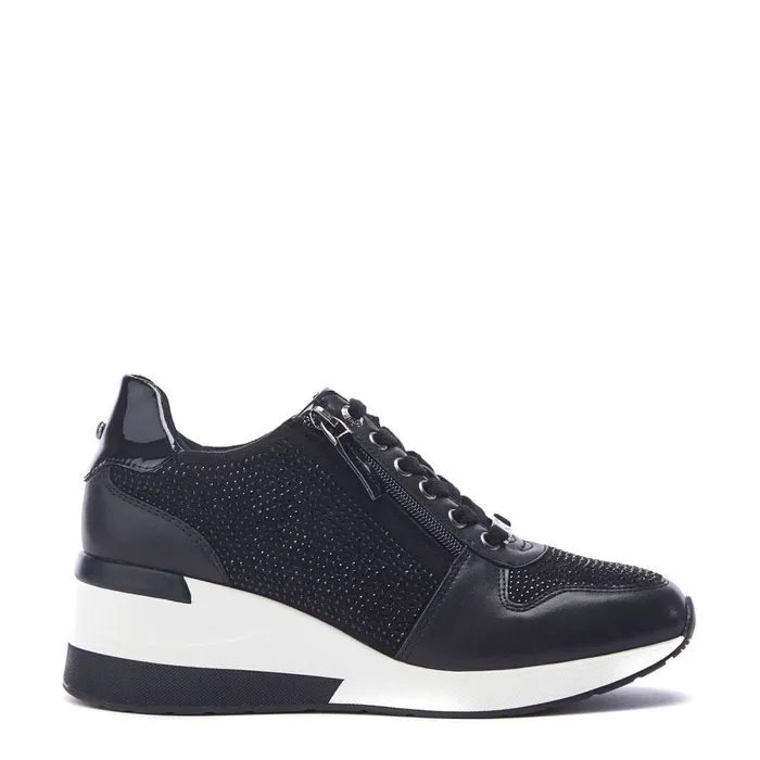 Chunky Trainers Women Moda In Pelle Brookie Black Porvair