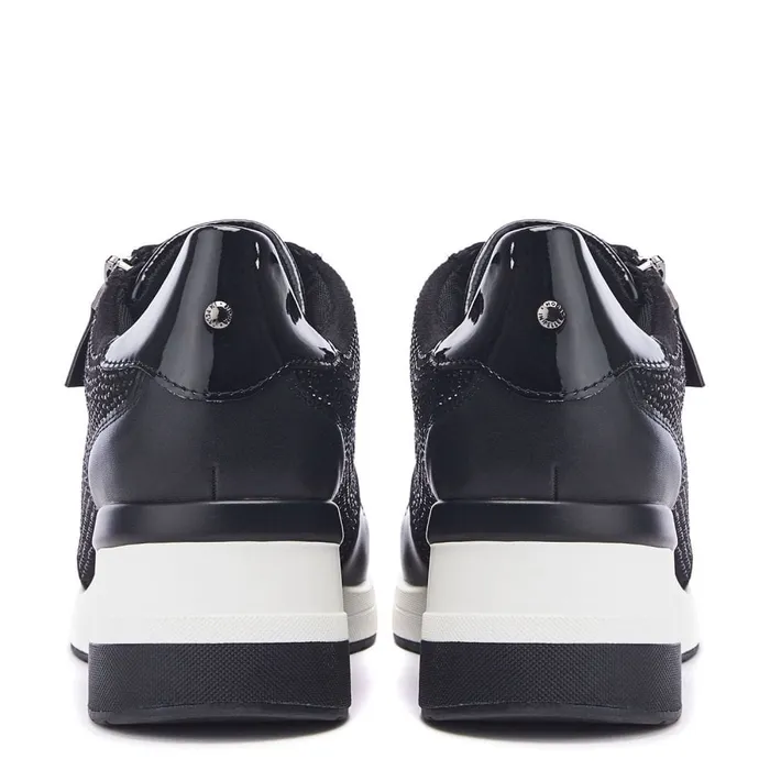 Chunky Trainers Women Moda In Pelle Brookie Black Porvair