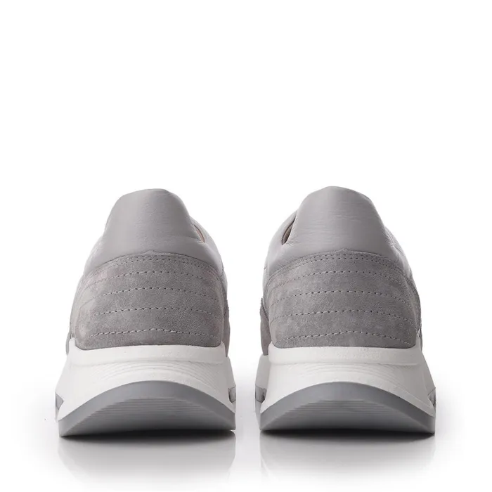 Chunky Trainers Women Moda In Pelle Shoon Sh Adaggio Grey Leather