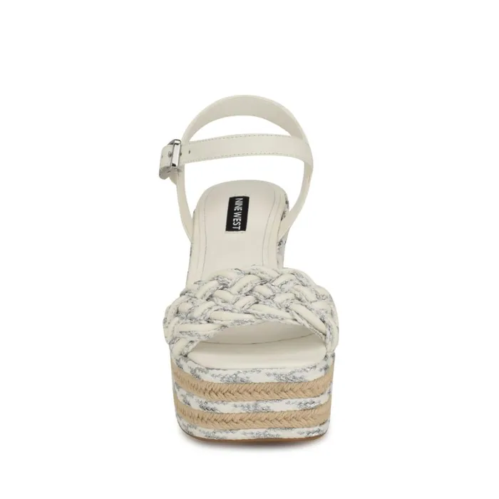 Cinka Woven Platform Sandals Whitesilver Women Nine West High Heels Cinka Woven Platform Sandals Whitesilver Women Nine West High Heels