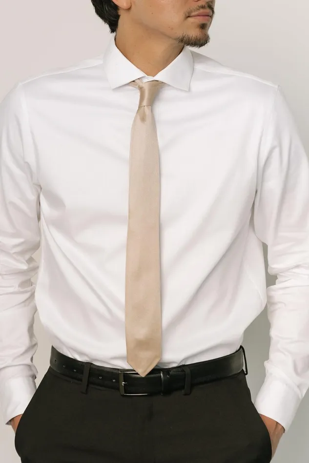 Classic Satin Tie Gold Women Baltic Born Ties