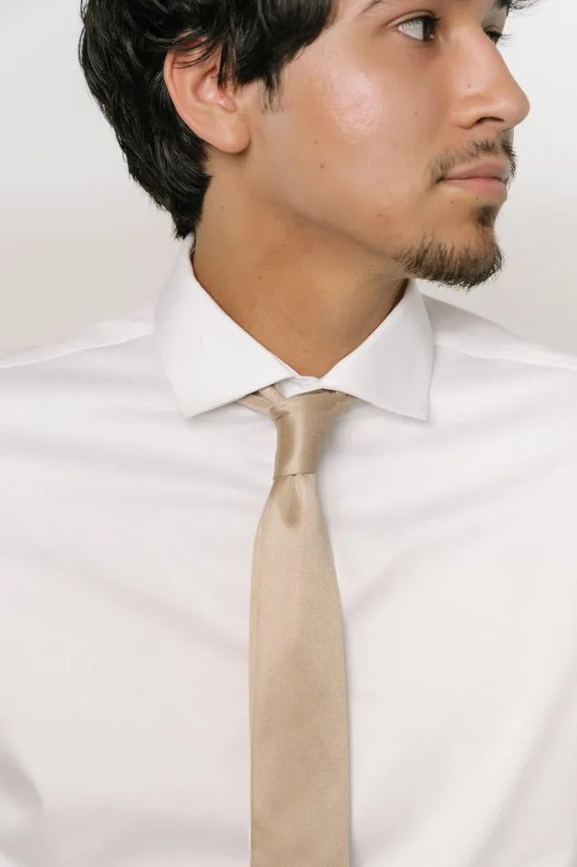Classic Satin Tie Gold Women Baltic Born Ties