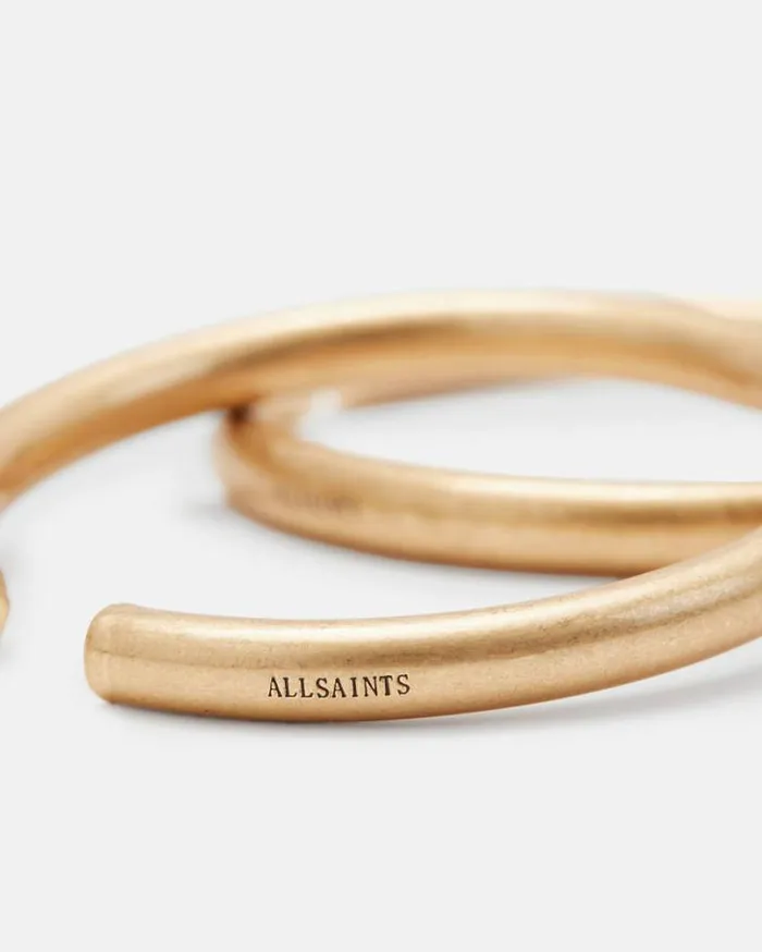 Claudette Large Tubular Hoop Earrings Warm Brass Women AllSaints Jewelry