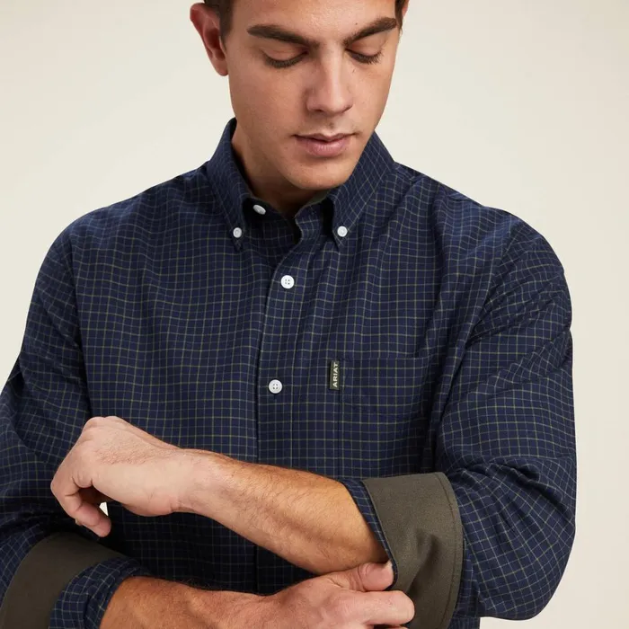Clement Shirt Navy Tattersall Men Ariat Button Down Shirts Clement Shirt Navy Tattersall Men Ariat Button Down Shirts