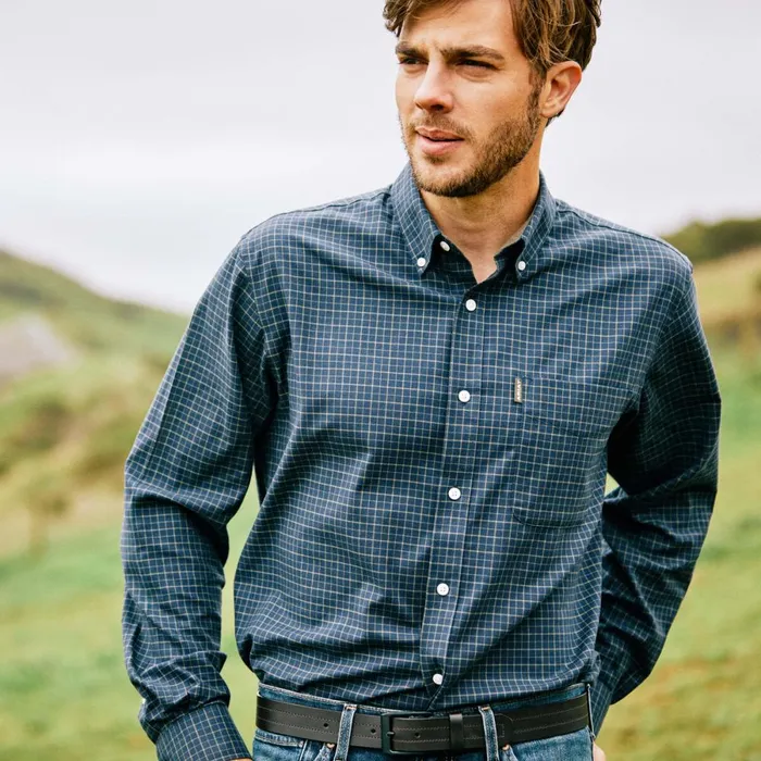 Clement Shirt Navy Tattersall Men Ariat Button Down Shirts Clement Shirt Navy Tattersall Men Ariat Button Down Shirts