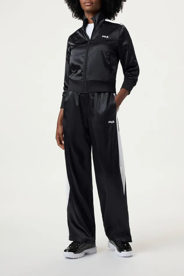 Coats and Jackets Women Fila Satin Track Jacket Coats and Jackets Women Fila Satin Track Jacket