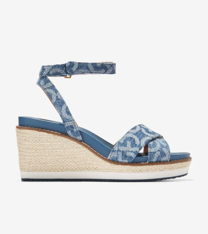 Cole Haan Sandals Women Women039s Cloudfeel Espadrille Wedge Sandal Blue