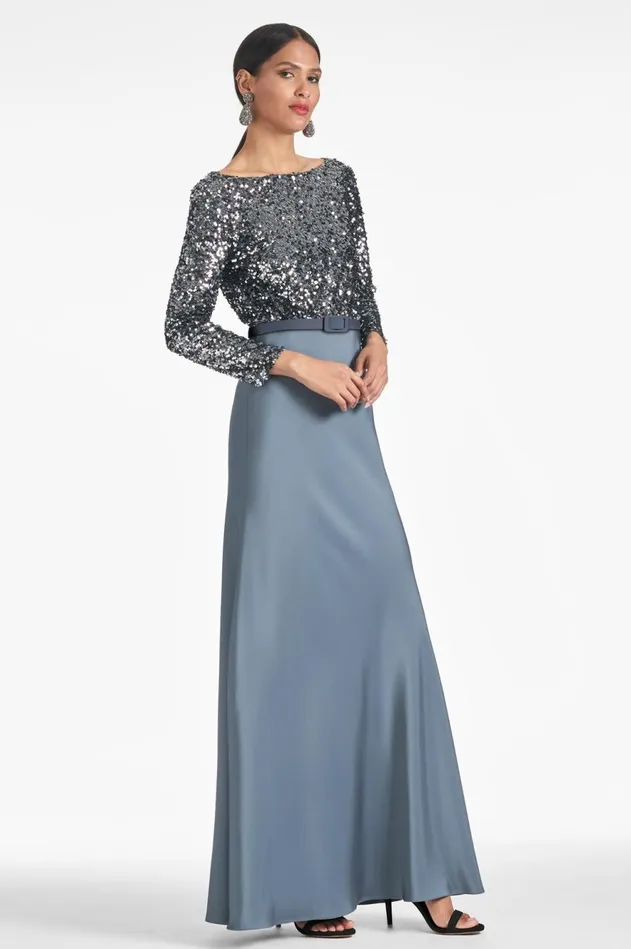 Colette Gown 8211 Gunmetal Women Sachin and Babi Evening