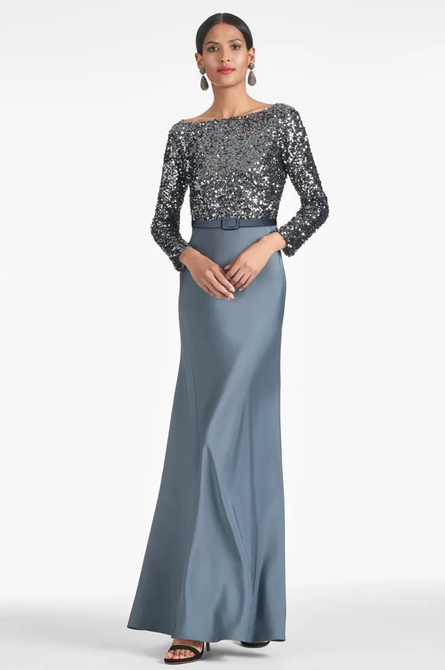 Colette Gown 8211 Gunmetal Women Sachin and Babi Evening