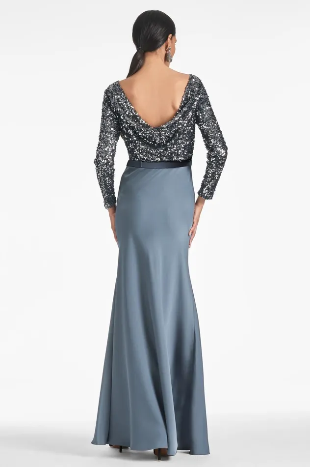 Colette Gown 8211 Gunmetal Women Sachin and Babi Evening