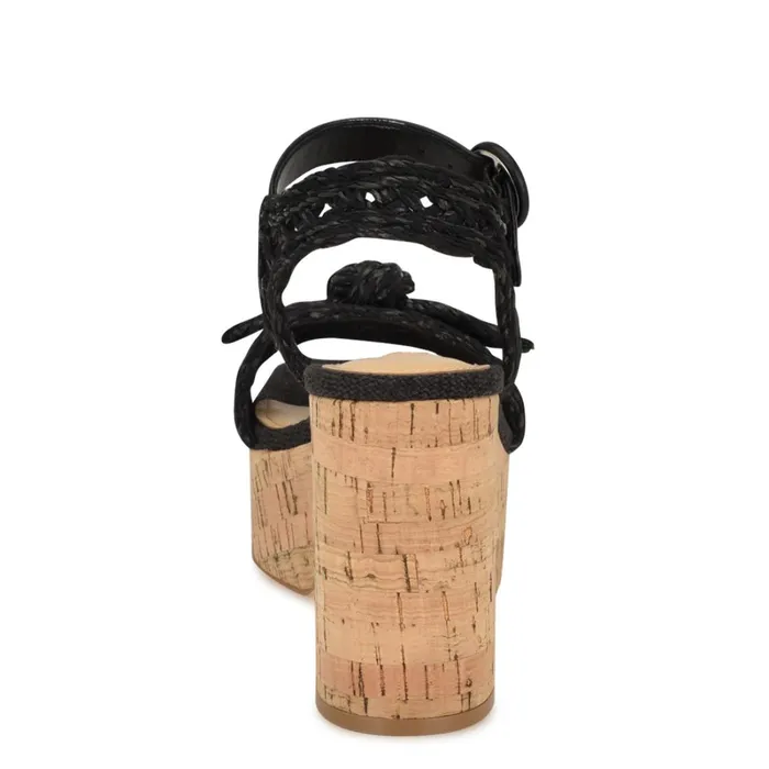 Comiele Platform Sandals Black Raffia Women Nine West High Heels Comiele Platform Sandals Black Raffia Women Nine West High Heels