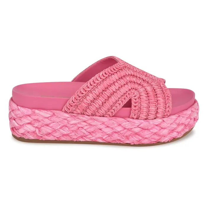 Corel Flatform Sandals Pink Women Nine West Flats