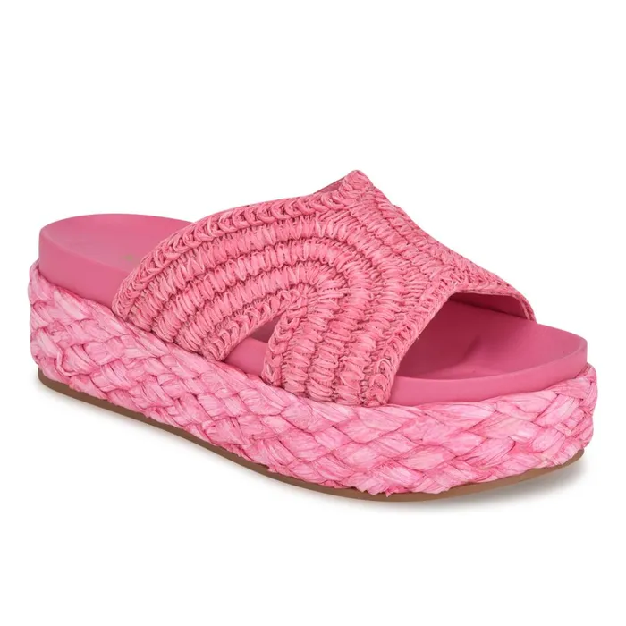 Corel Flatform Sandals Pink Women Nine West Flats