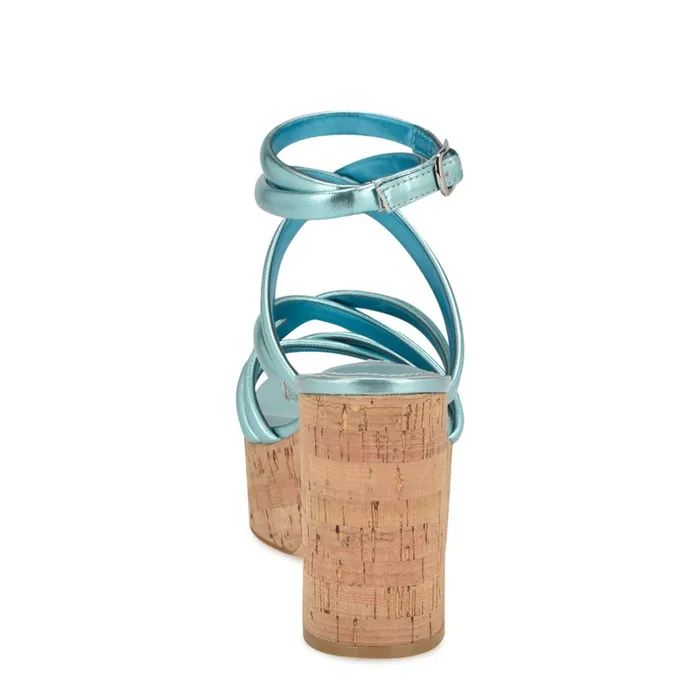 Corke Platform Wedge Strappy Sandals Light Blue Women Nine West Sandals Corke Platform Wedge Strappy Sandals Light Blue Women Nine West Sandals
