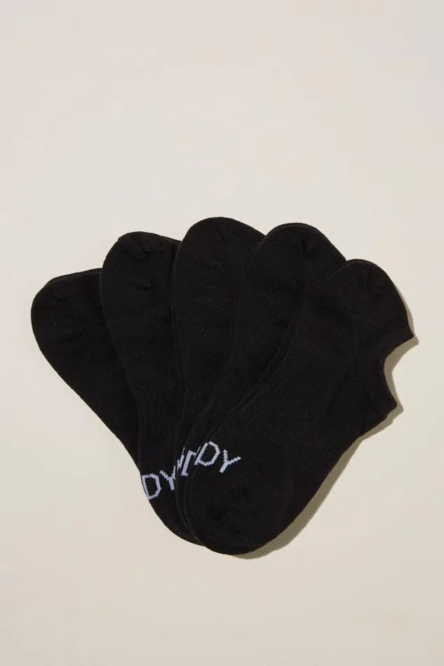 Cotton On Accessories Body Low Cut Sneaker Socks 5Pk Black 8211 Women