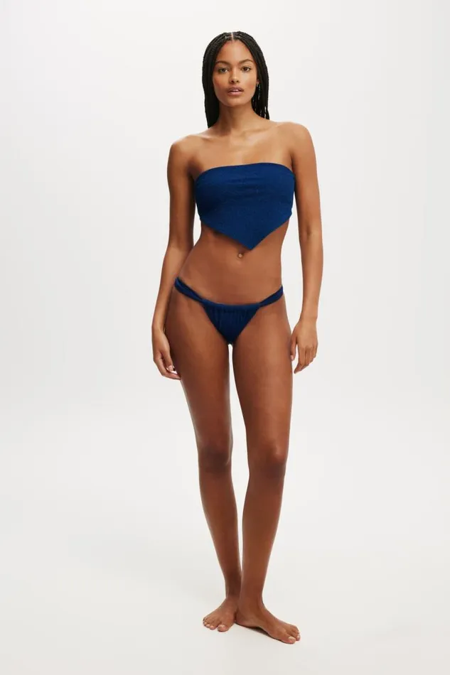 Cotton On Bikinis Bandeau Scarf Bikini Top Deep Blue Metallic Crinkle 8211 Women Cotton On Bikinis Bandeau Scarf Bikini Top Deep Blue Metallic Crinkle 8211 Women