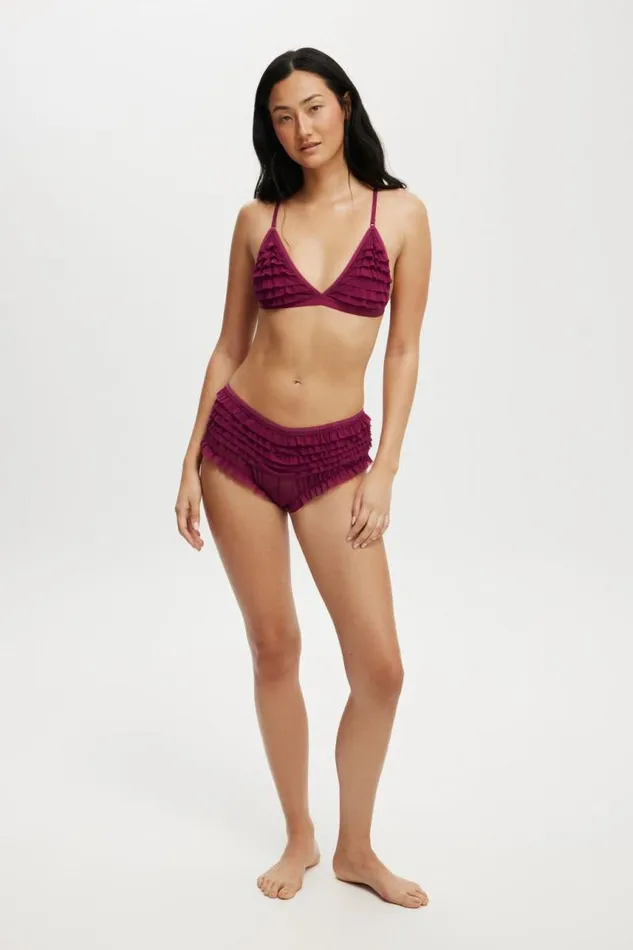 Cotton On Bras Rara Ruffle Triangle Bralette Boysenberry 8211 Women