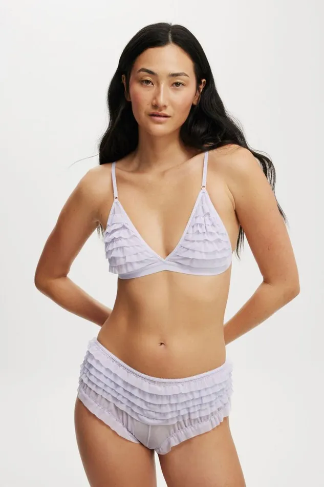 Cotton On Bras Rara Ruffle Triangle Bralette Washed Thistle 8211 Women