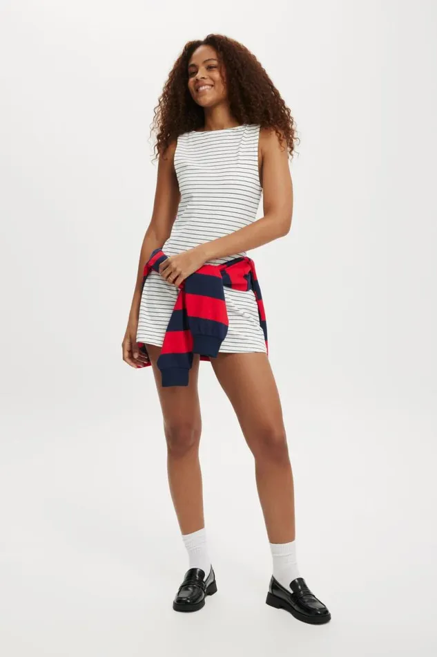 Cotton On Dresses Bella Boat Neck Mini Dress Classic Stripe Gardenia 8211 Women Cotton On Dresses Bella Boat Neck Mini Dress Classic Stripe Gardenia 8211 Women