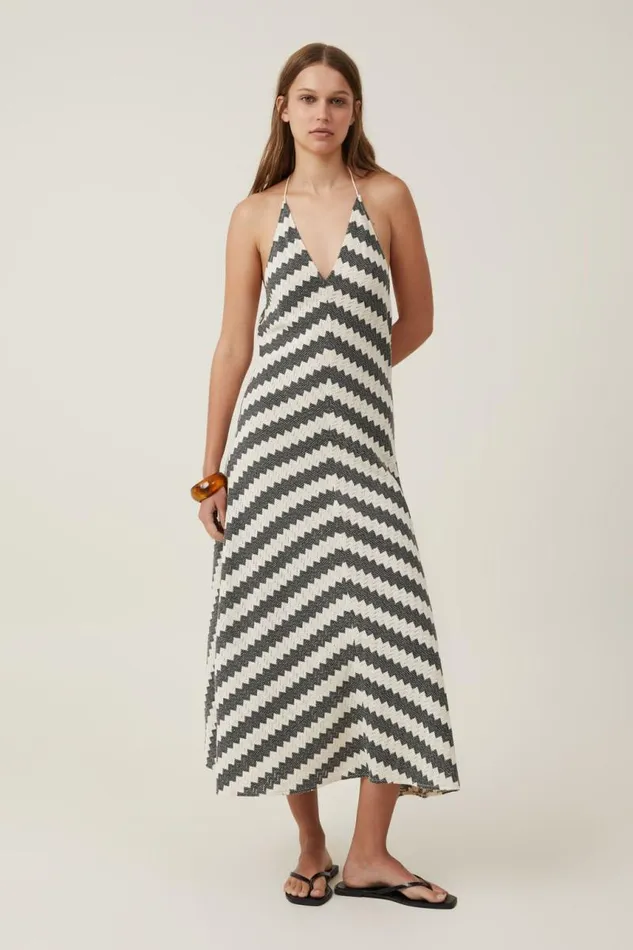 Cotton On Dresses Crochet Halter Maxi Dress Chevron 8211 Women