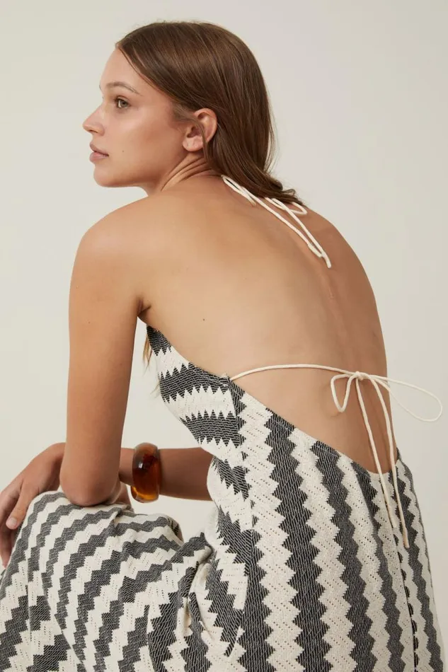 Cotton On Dresses Crochet Halter Maxi Dress Chevron 8211 Women