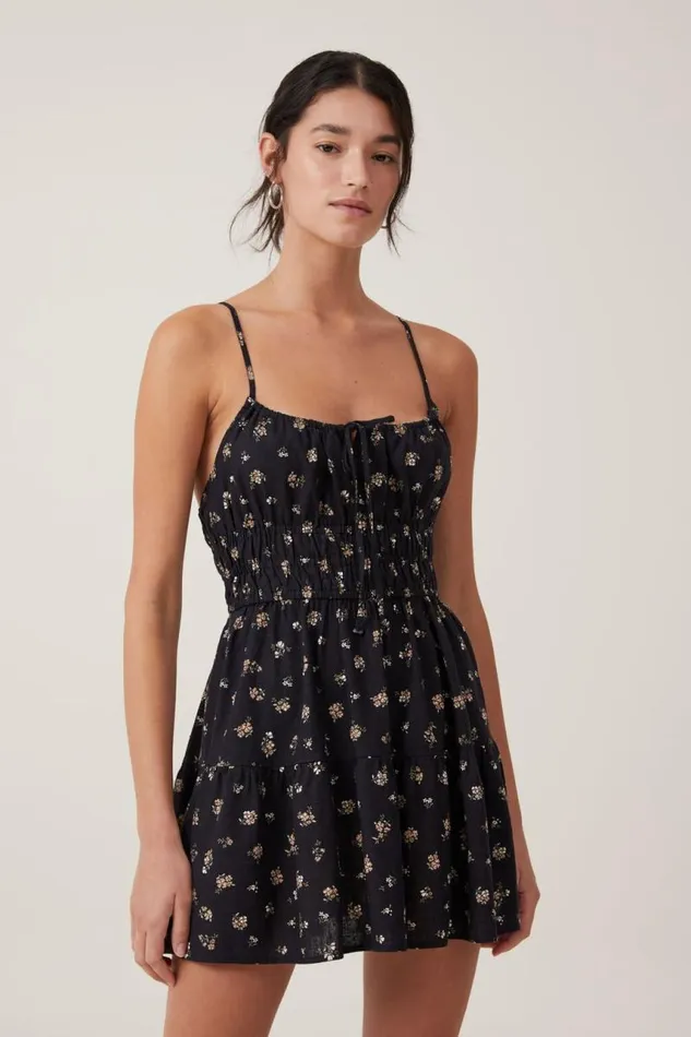 Cotton On Dresses Haven Tiered Mini Dress Colby Spring Ditsy Black 8211 Women