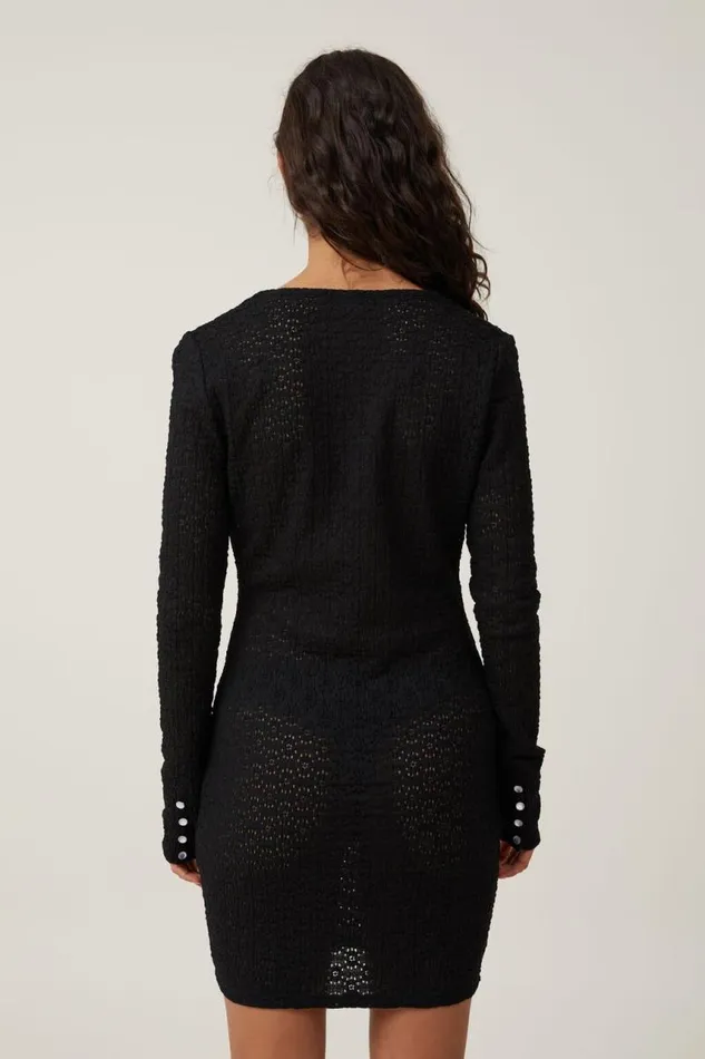 Cotton On Dresses Keyhole Lace Mini Dress Black 8211 Women