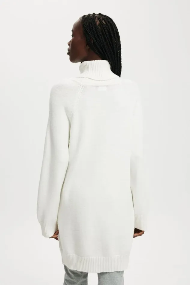 Cotton On Dresses Lux Roll Neck Knit Mini Dress White 8211 Women