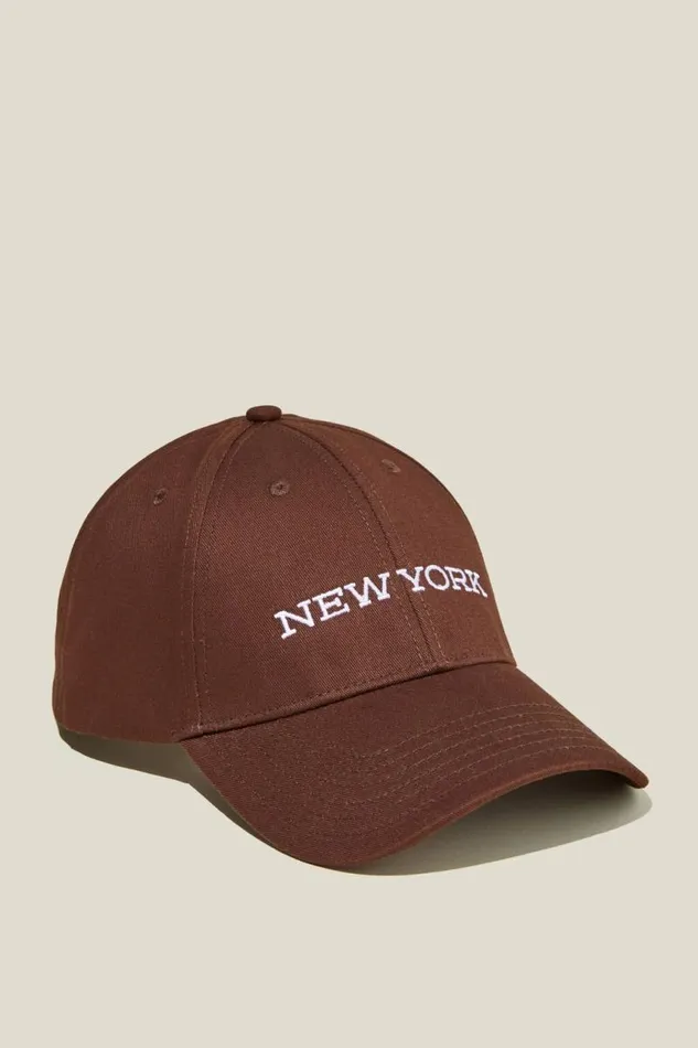 Cotton On Hats and Beanies 6 Panel Baseball Cap Chocolatenew York 8211 Men