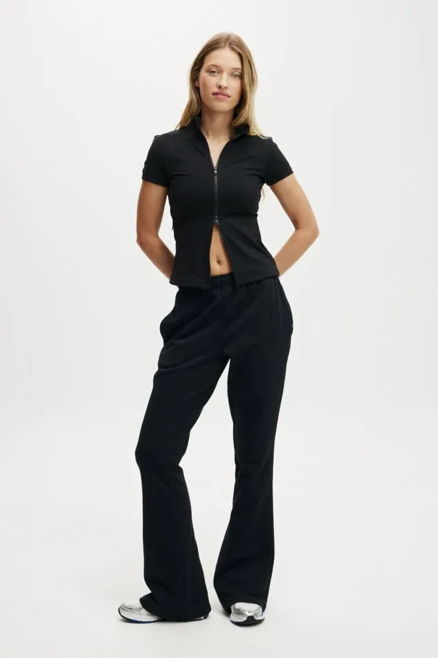 Cotton On Jackets Active Core Zip Through Short Sleeve Black 8211 Women