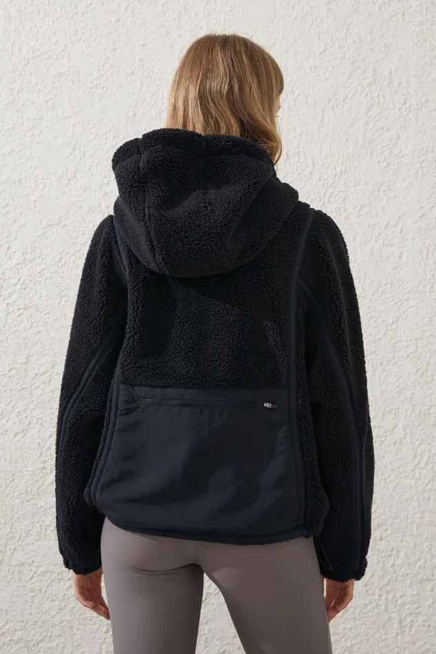 Cotton On Jackets Active Sherpa Hoodie Black 8211 Women