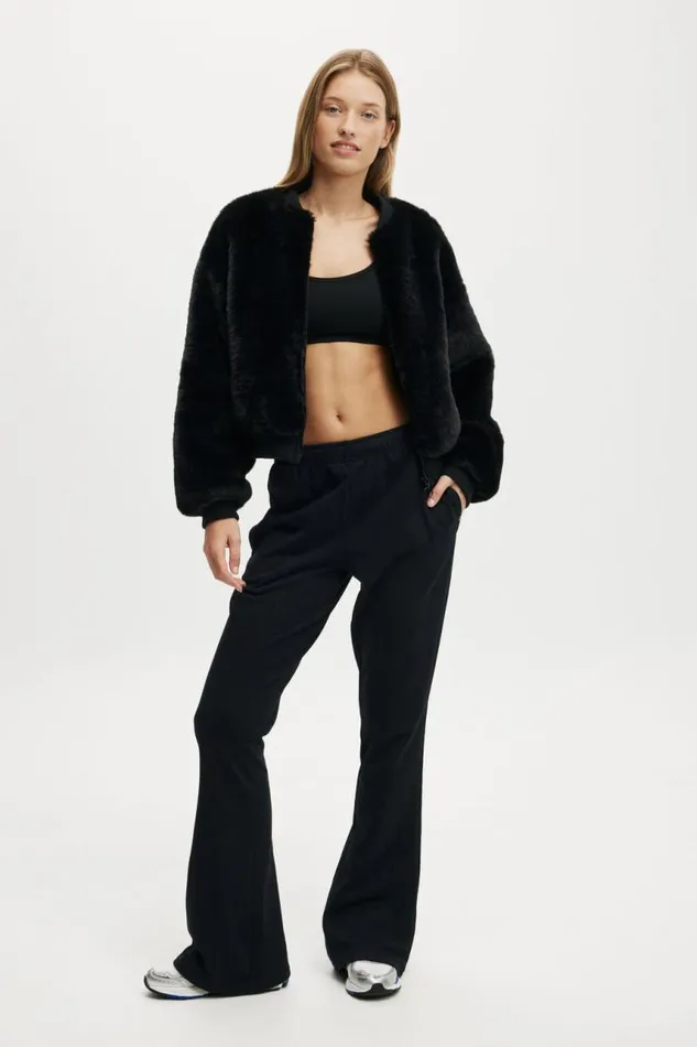 Cotton On Jackets Ariel Faux Fur Bomber Jacket Black 8211 Women