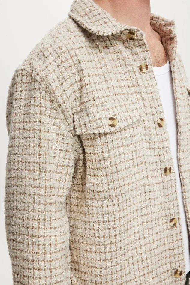 Cotton On Jackets Beckley Overshirt Natural Grid 8211 Men Cotton On Jackets Beckley Overshirt Natural Grid 8211 Men