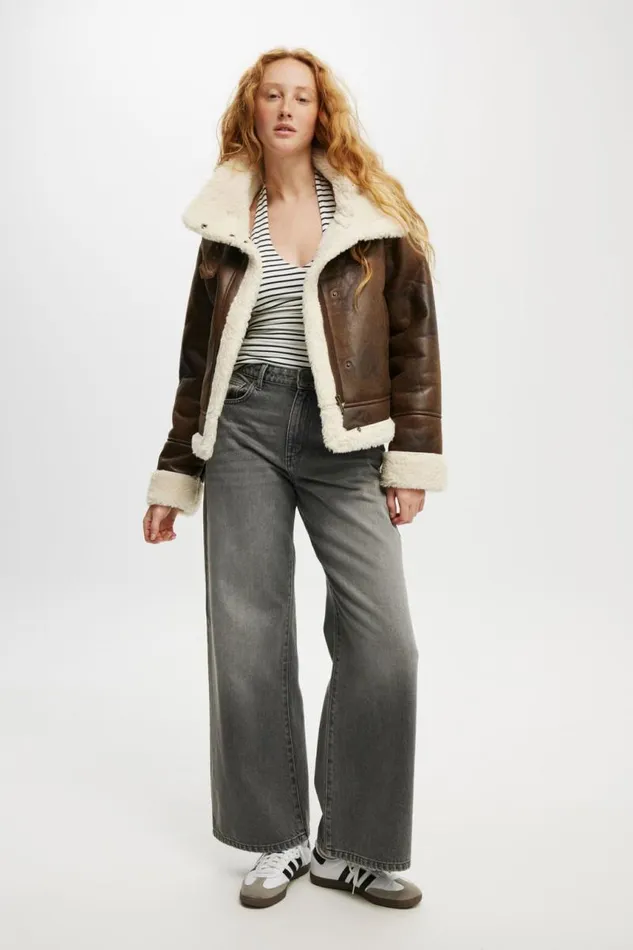 Cotton On Jackets Dakota Faux Leather Jacket Brown 8211 Women