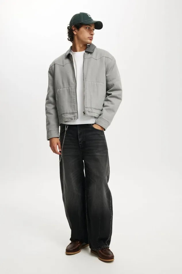 Cotton On Jackets Relaxed Carpenter Jacket Grey 8211 Men Cotton On Jackets Relaxed Carpenter Jacket Grey 8211 Men