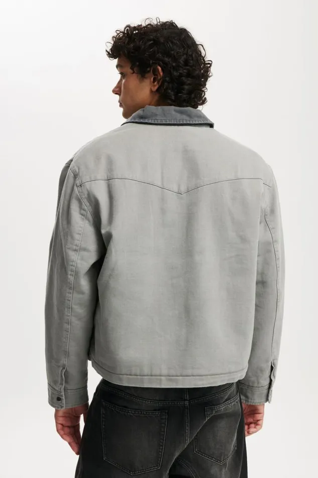 Cotton On Jackets Relaxed Carpenter Jacket Grey 8211 Men Cotton On Jackets Relaxed Carpenter Jacket Grey 8211 Men