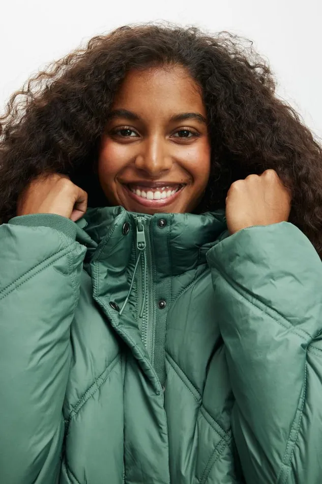 Cotton On Jackets The Mother Puffer Jacket Emerald Forest Quilt 8211 Women