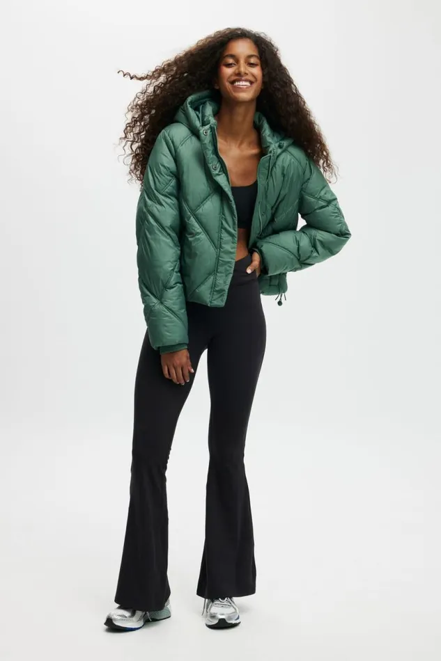 Cotton On Jackets The Mother Puffer Jacket Emerald Forest Quilt 8211 Women
