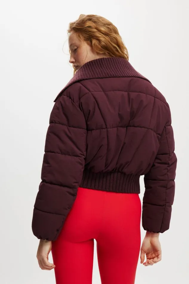 Cotton On Jackets The Mother Puffer Knitted Jacket Dark Oak 8211 Women