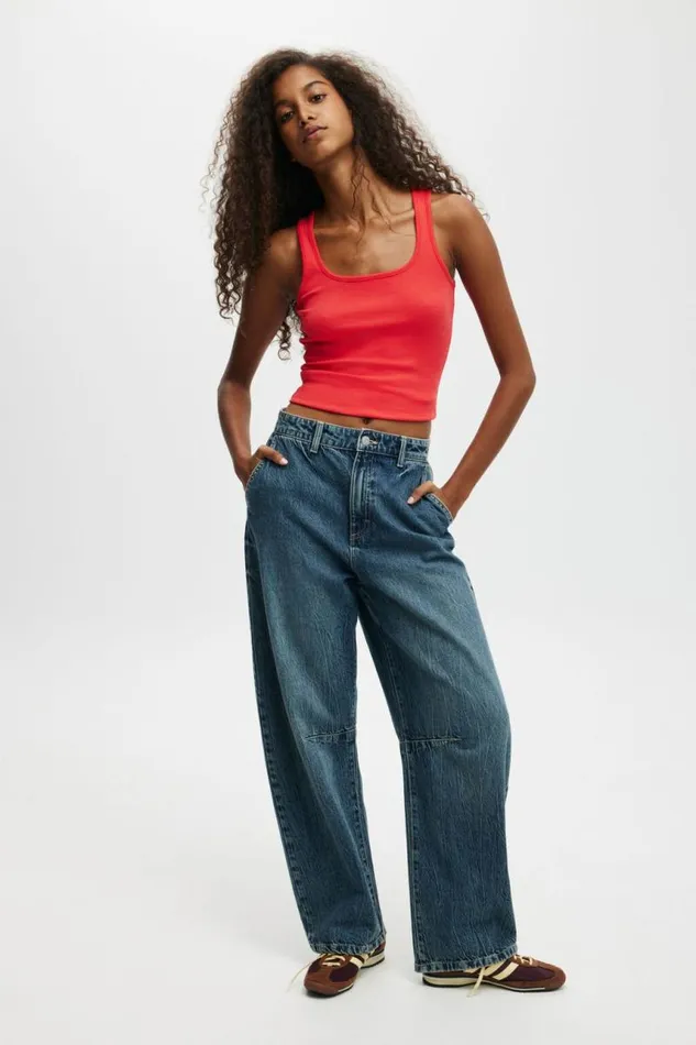 Cotton On Jeans Barrel Jean Blue Dusk 8211 Women