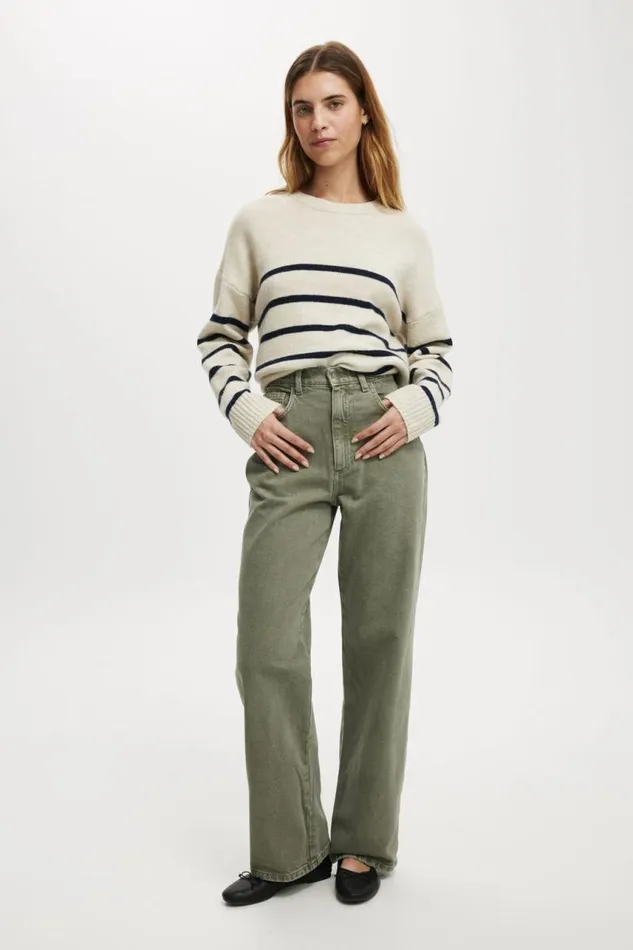 Cotton On Jeans Loose Straight Jean Smokey Green 8211 Women