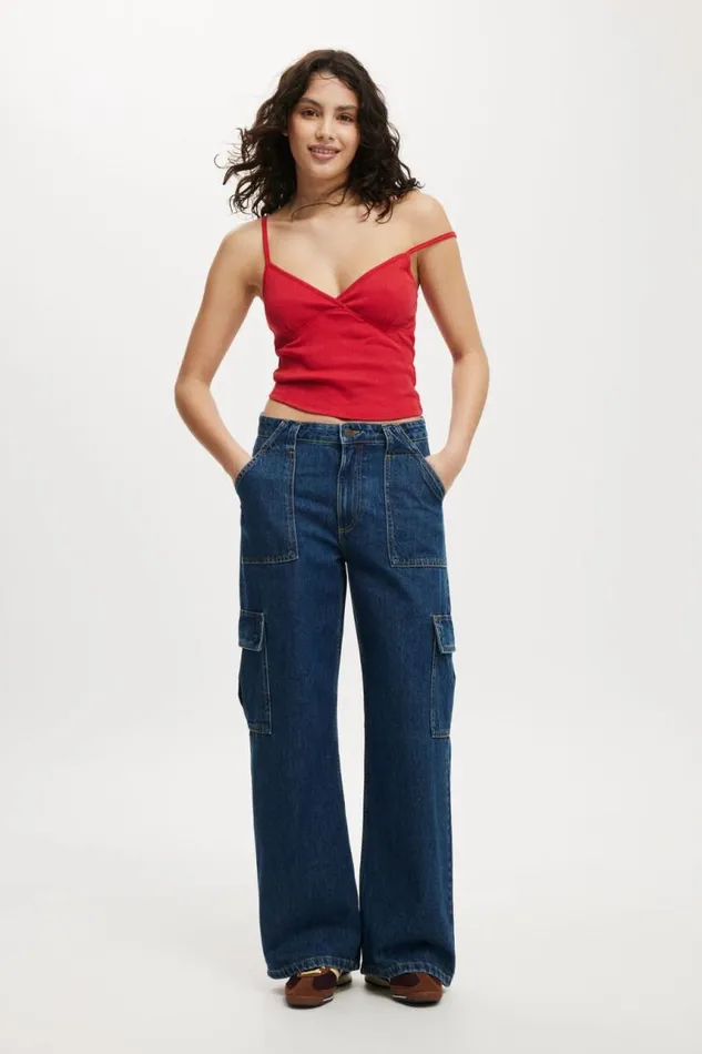 Cotton On Jeans Relaxed Cargo Jean Nordic Blue 8211 Women