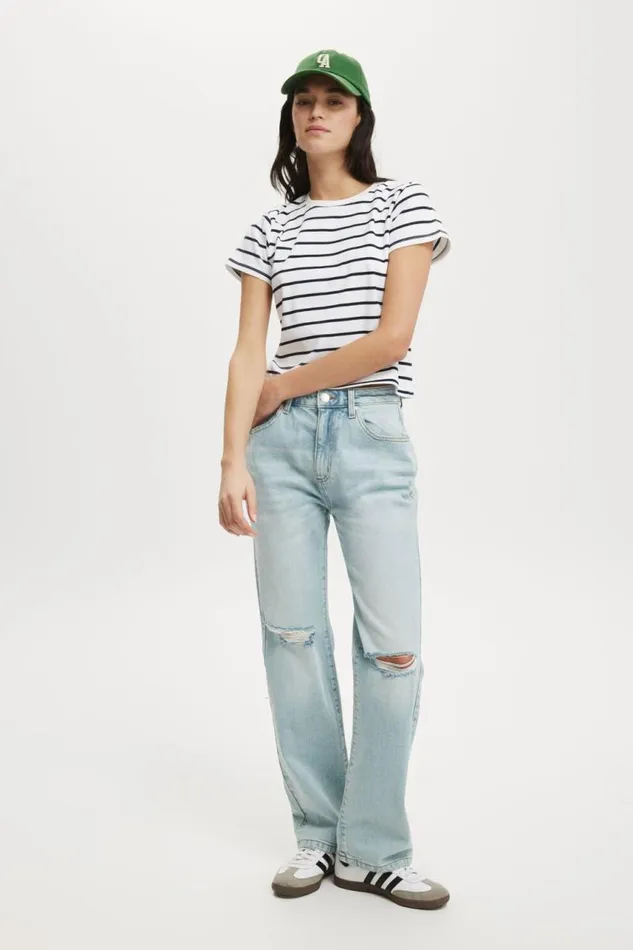 Cotton On Jeans Slim Straight Jean Bondi Blue Rip 8211 Women