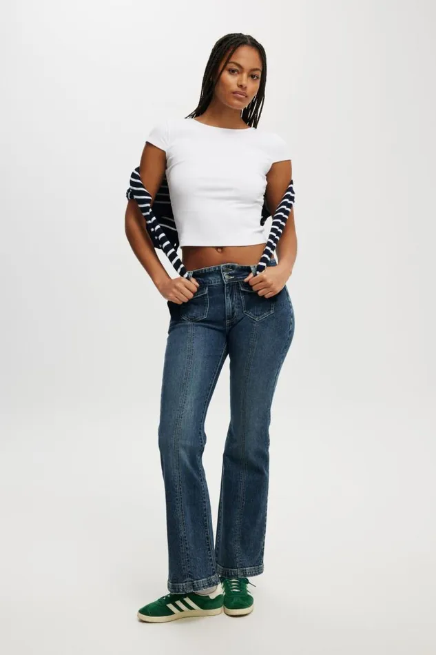 Cotton On Jeans Stretch Bootcut Flare Jean Deepwater Bluepockets 8211 Women