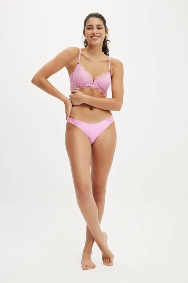 Cotton On Panties Party Pants Seamless Cheeky Brief Pink Icing 8211 Women
