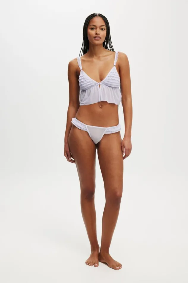 Cotton On Panties Rara Ruffle G String Brief Washed Thistle 8211 Women