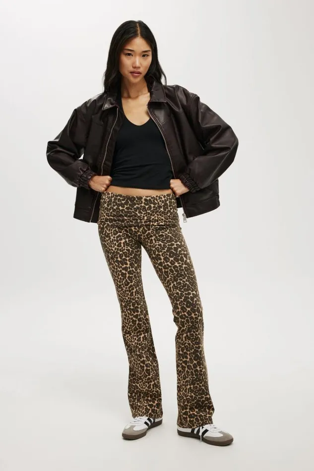 Cotton On Pants Bella Bootleg Pant Leopard 8211 Women