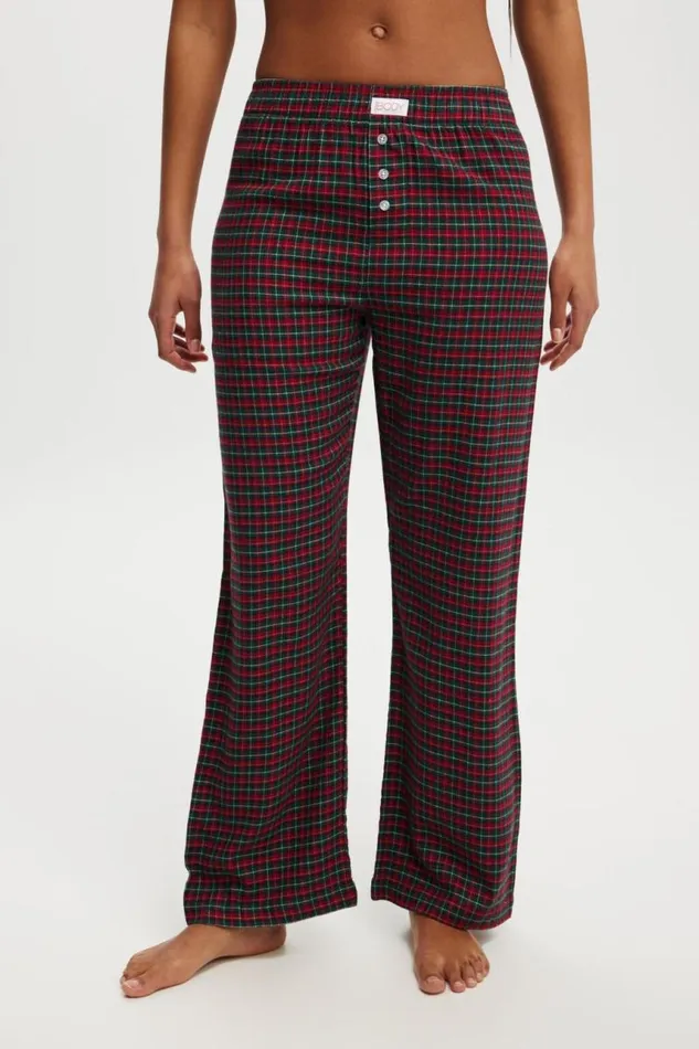 Cotton On Pants Flannel Boyfriend Boxer Pant Chrissy Checkred 8211 Women